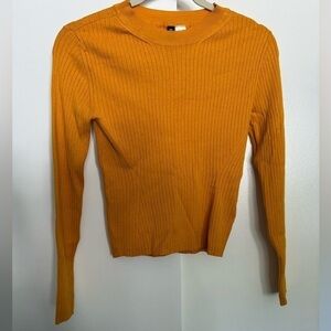 Divided mustard orange long sleeve sweater‎ size small